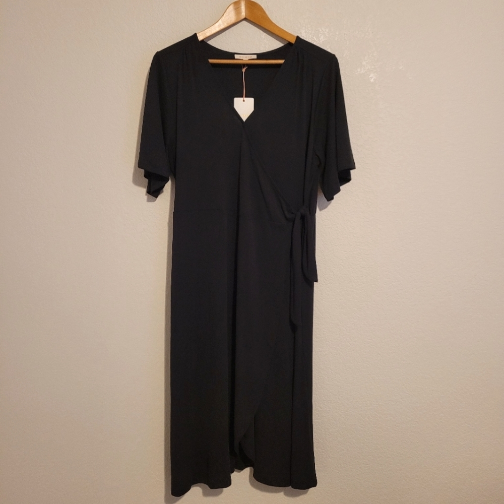 Skies Are Blue Elaine Cupro Ribbed Wrap Dress